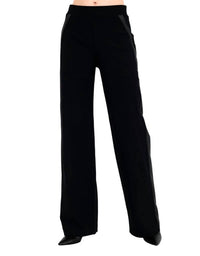 Elaine Kim - Clovis Tech Stretch Slouchy Pants With Vegan Leather Stripe