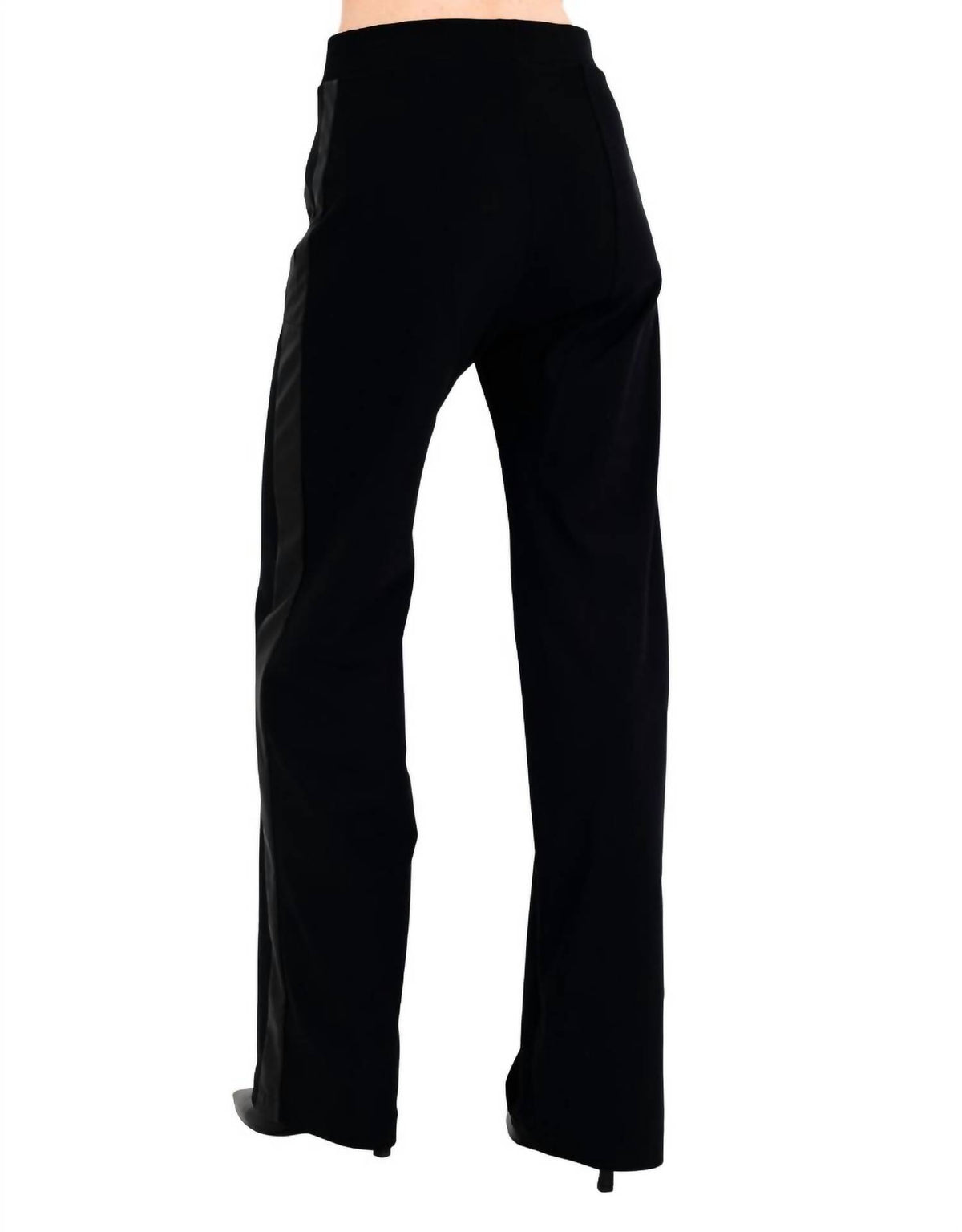 Elaine Kim - Clovis Tech Stretch Slouchy Pants With Vegan Leather Stripe