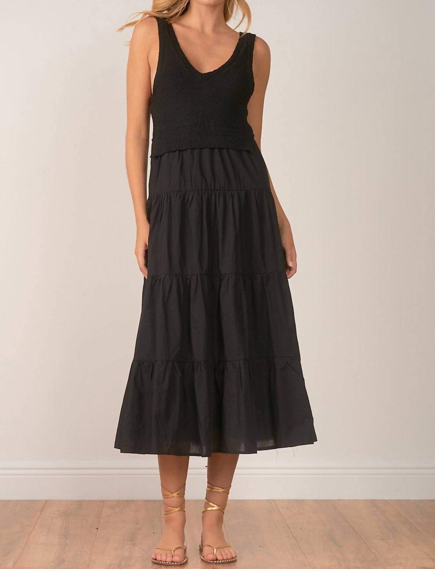 Elan - Aries Maxi Dress - black - clothing - cotton - blend