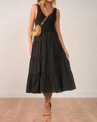 Elan - Aries Maxi Dress - black - clothing - cotton - blend