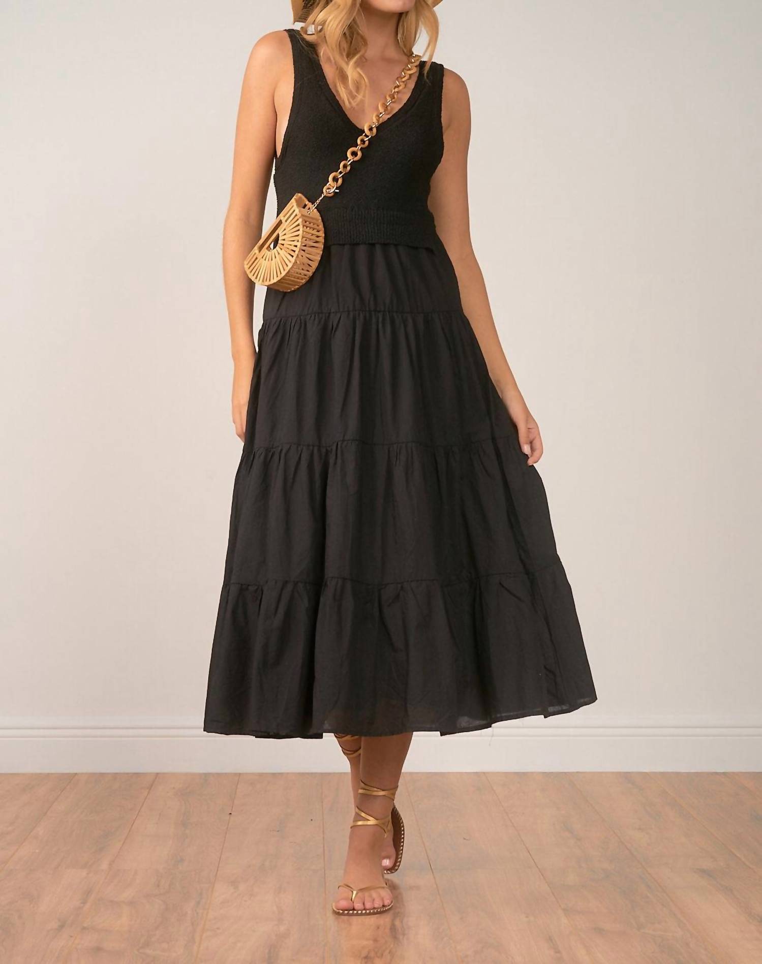 Elan - Aries Maxi Dress - black - clothing - cotton - blend