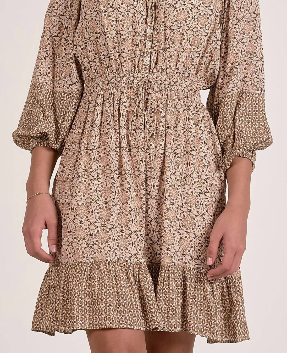 Elan - Boho Ruffle Hem Dress