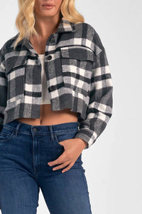 Elan - Button Down Crop Jacket - black - casual - jacket - clothing
