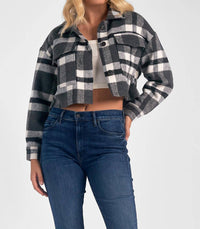 Elan - Button Down Crop Jacket - black - casual - jacket - clothing
