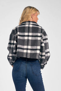 Elan - Button Down Crop Jacket - black - casual - jacket - clothing