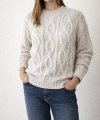Elan - Cable Knit Crewneck Sweater