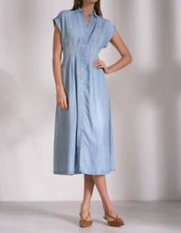 Elan - Cap Sleeve Tencil Midi Dress