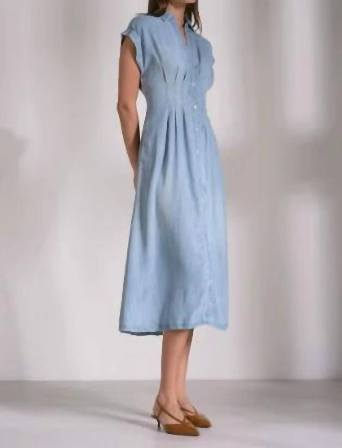 Elan - Cap Sleeve Tencil Midi Dress
