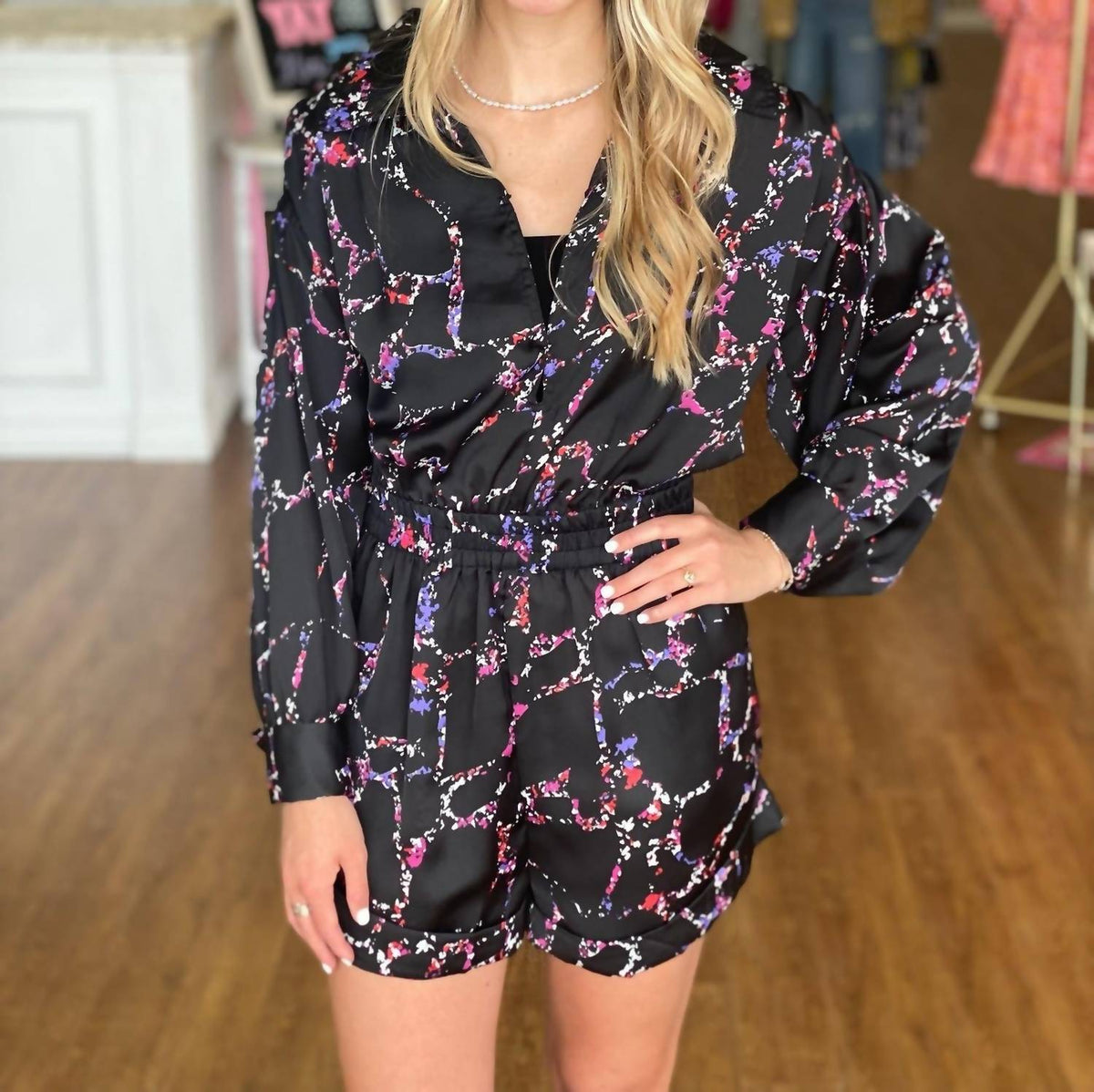 Elan - Cassie Long Sleeve Romper