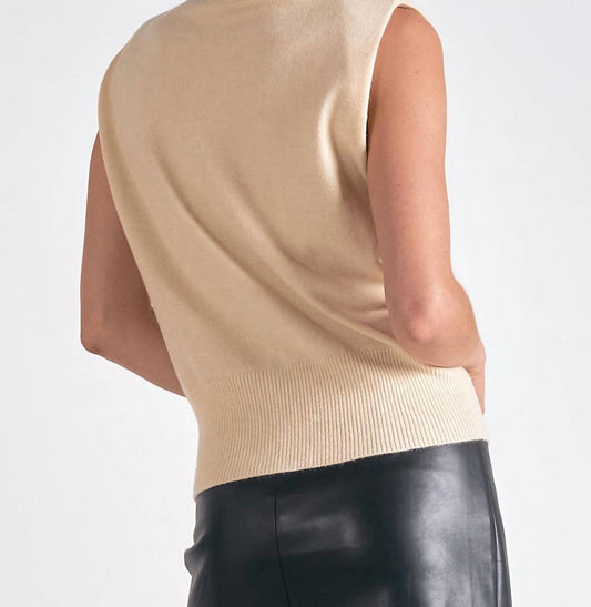 Elan - Chelcie Sleeveless Sweater - acrylic - beige - clothing