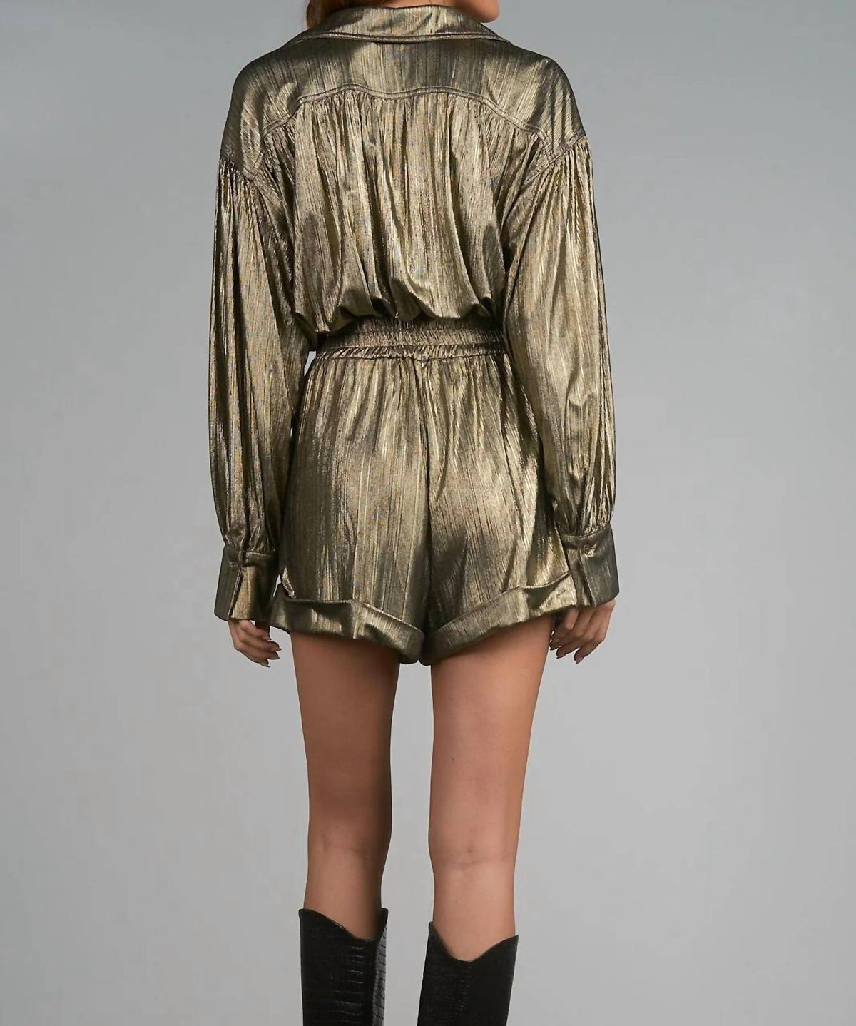 Elan - Collared Long Sleeve Romper