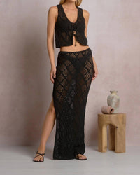 Elan - Crochet Tie-front Vest