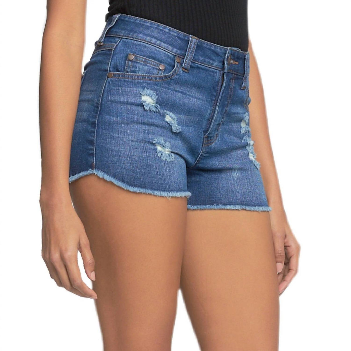 Elan - Distressed Mid Rise Short