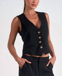 Elan - Fitted Button Front Vest