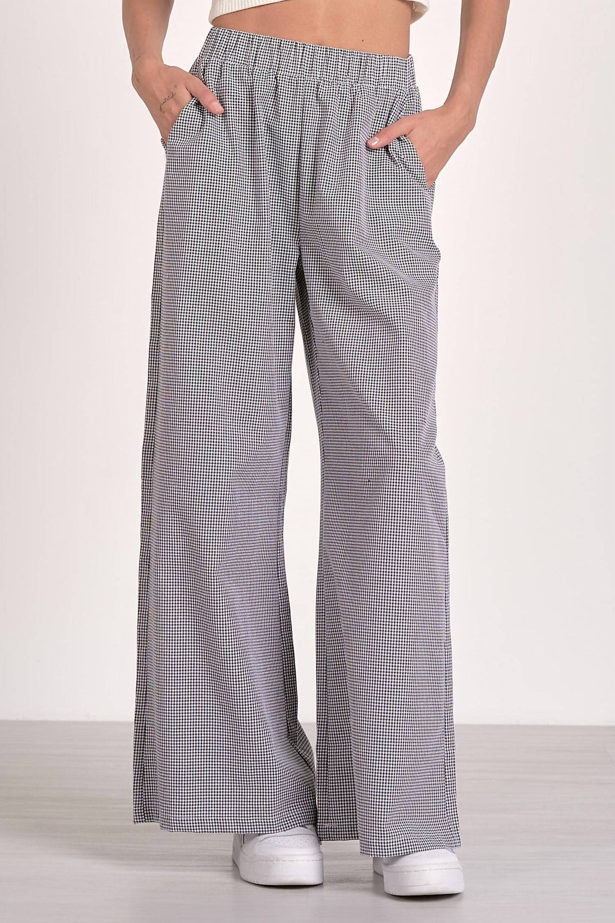 Elan - Gingham Wide Leg Pants