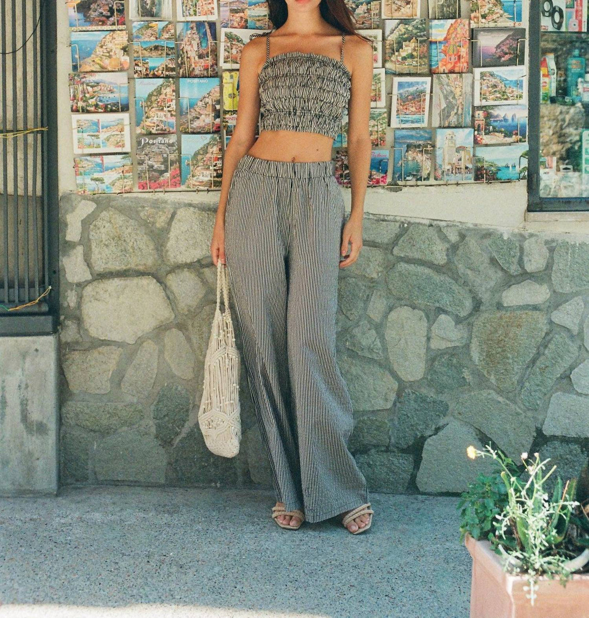 Elan - Gingham Wide Leg Pants