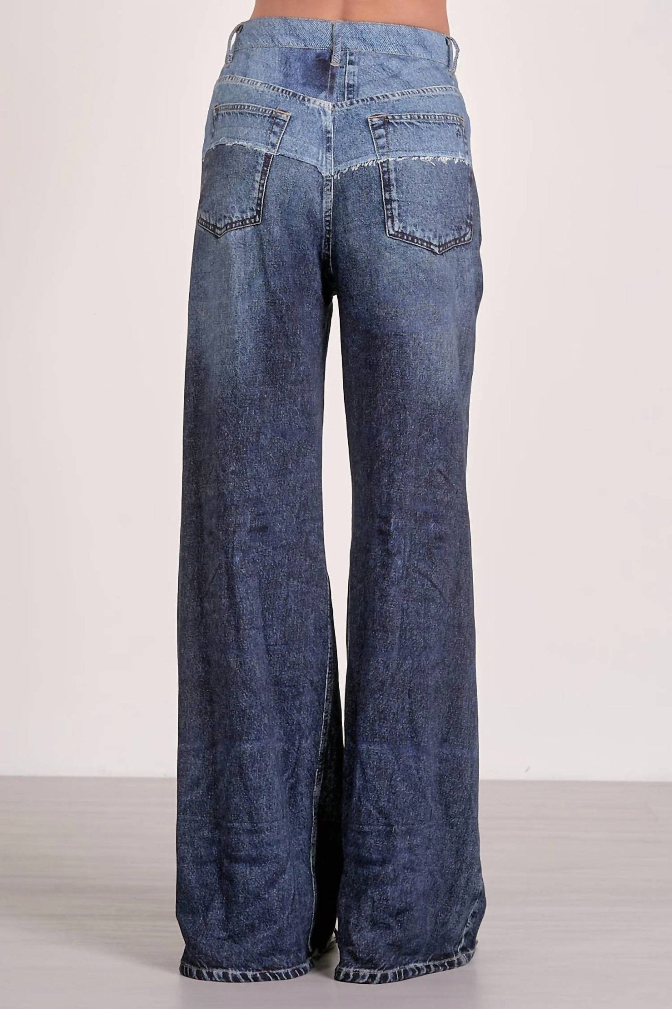Elan - Jade High Rise Sweatpant Jean - blue - clothing - cotton