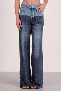 Elan - Jade High Rise Sweatpant Jean - blue - clothing - cotton