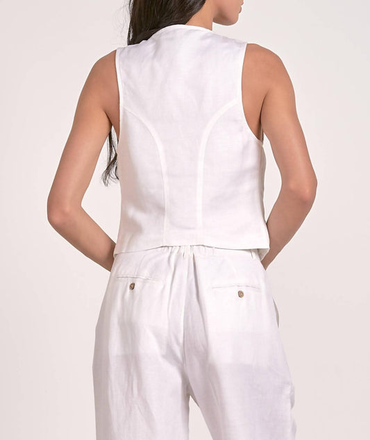 Elan - Lana Vest - clothing - jackets - linen - blend