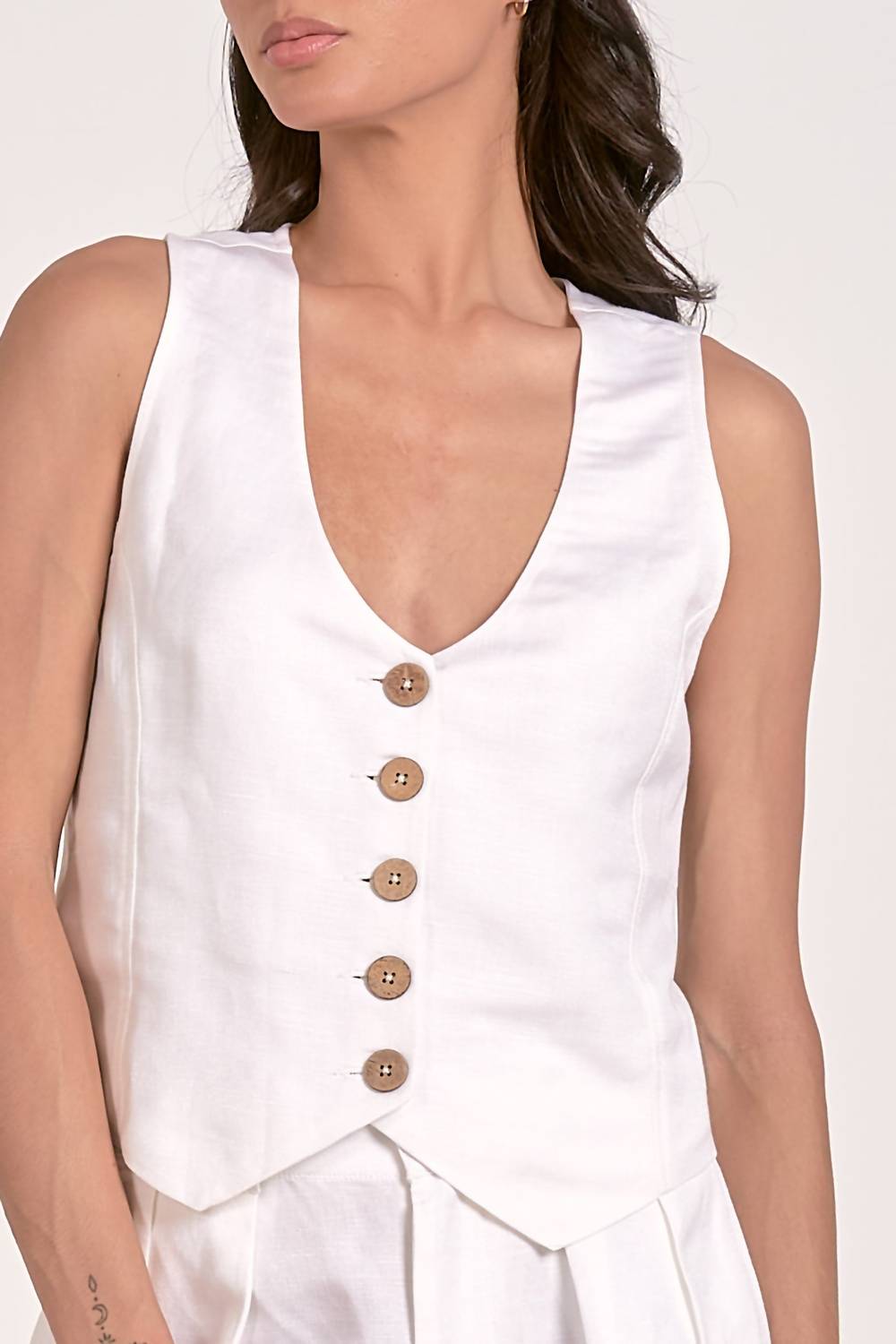 Elan - Lana Vest - clothing - jackets - linen - blend