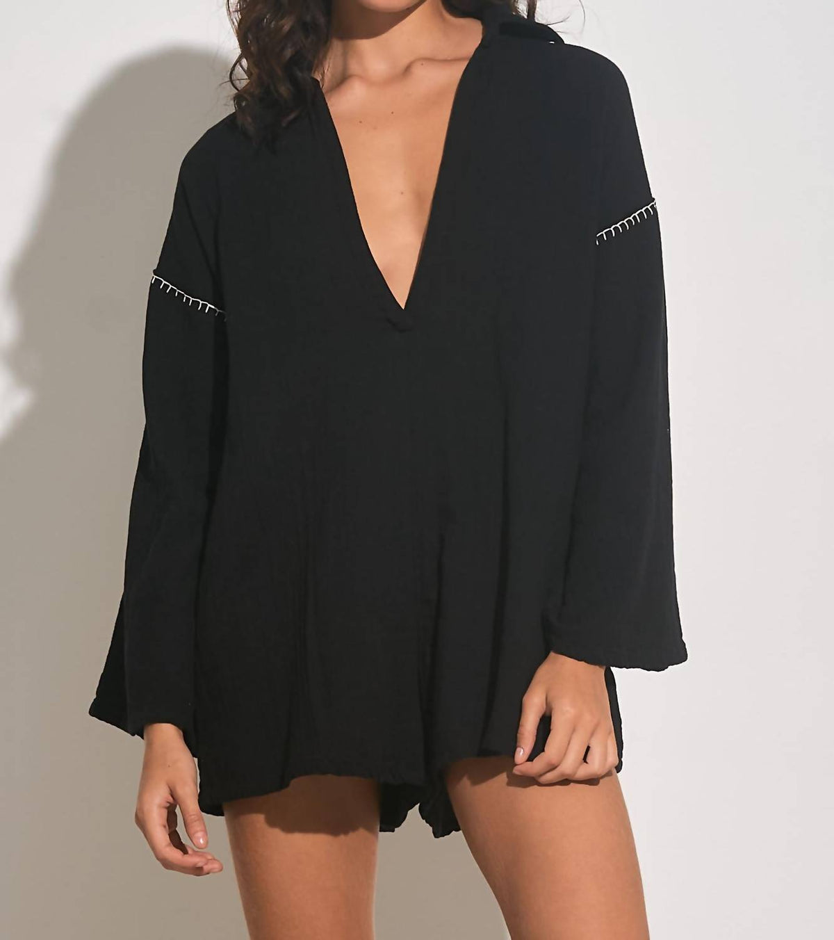 Elan - Long Sleeve VNeck Romper