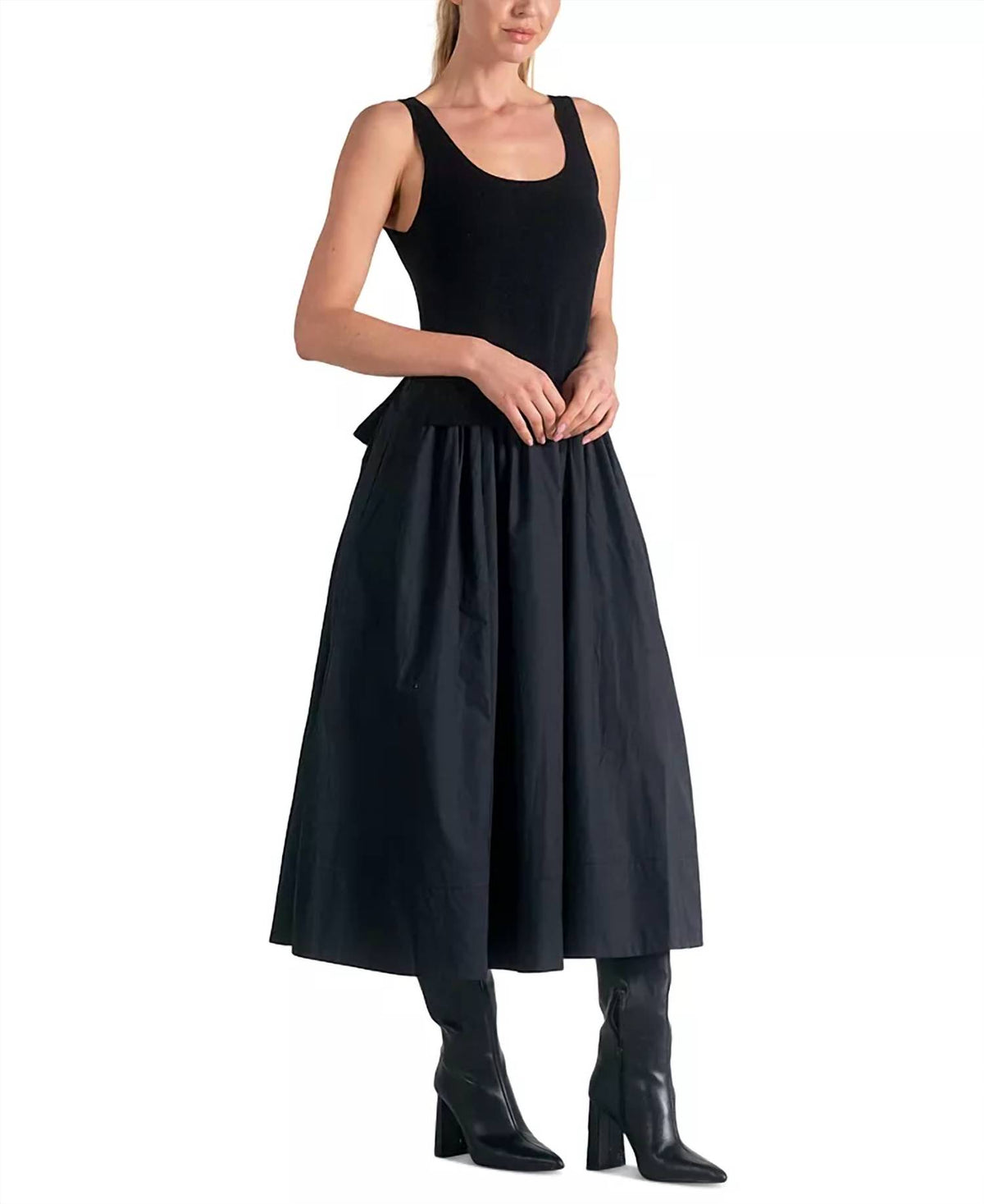Elan - Mixed Textile Ariel Midi Dress