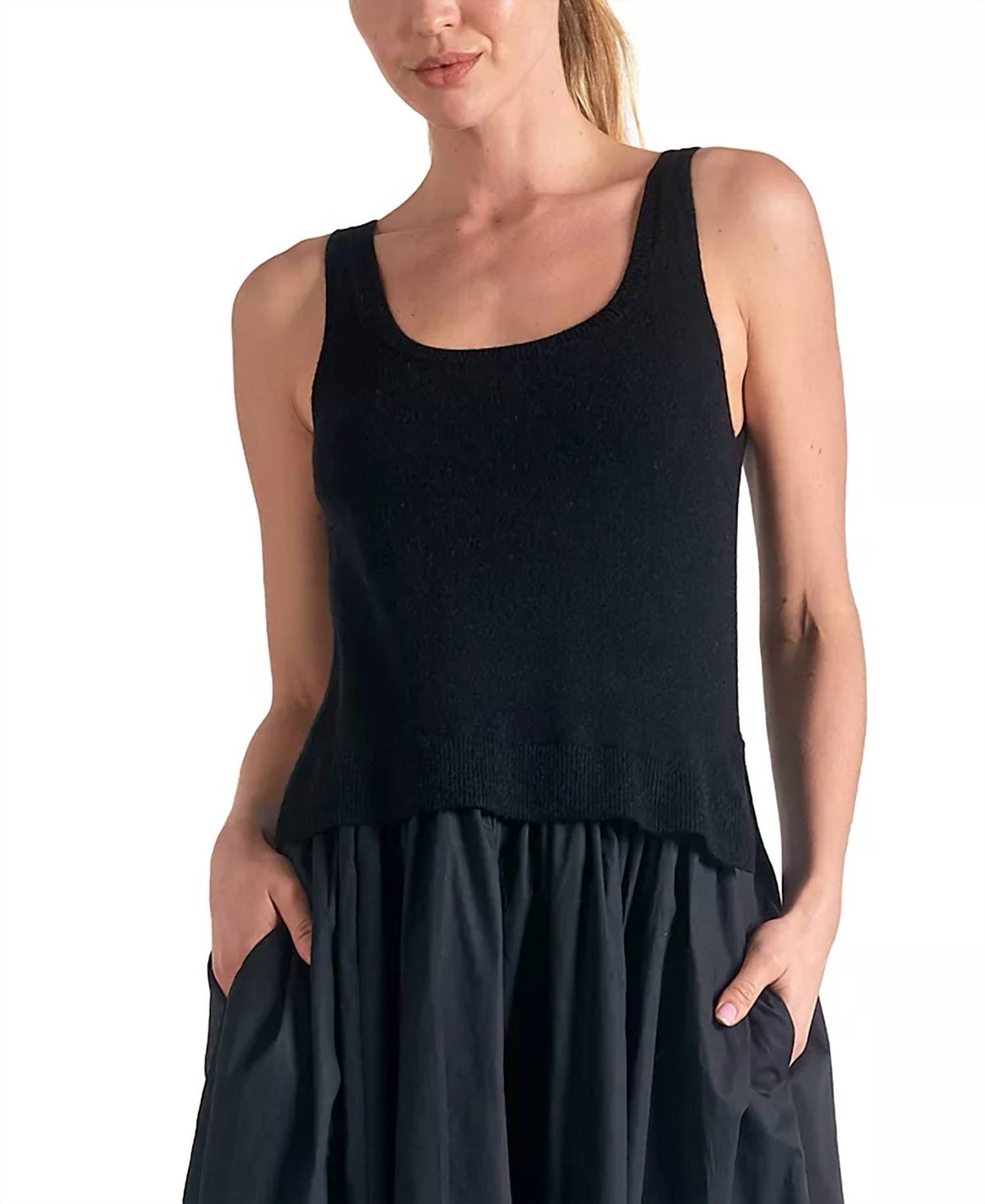 Elan - Mixed Textile Ariel Midi Dress
