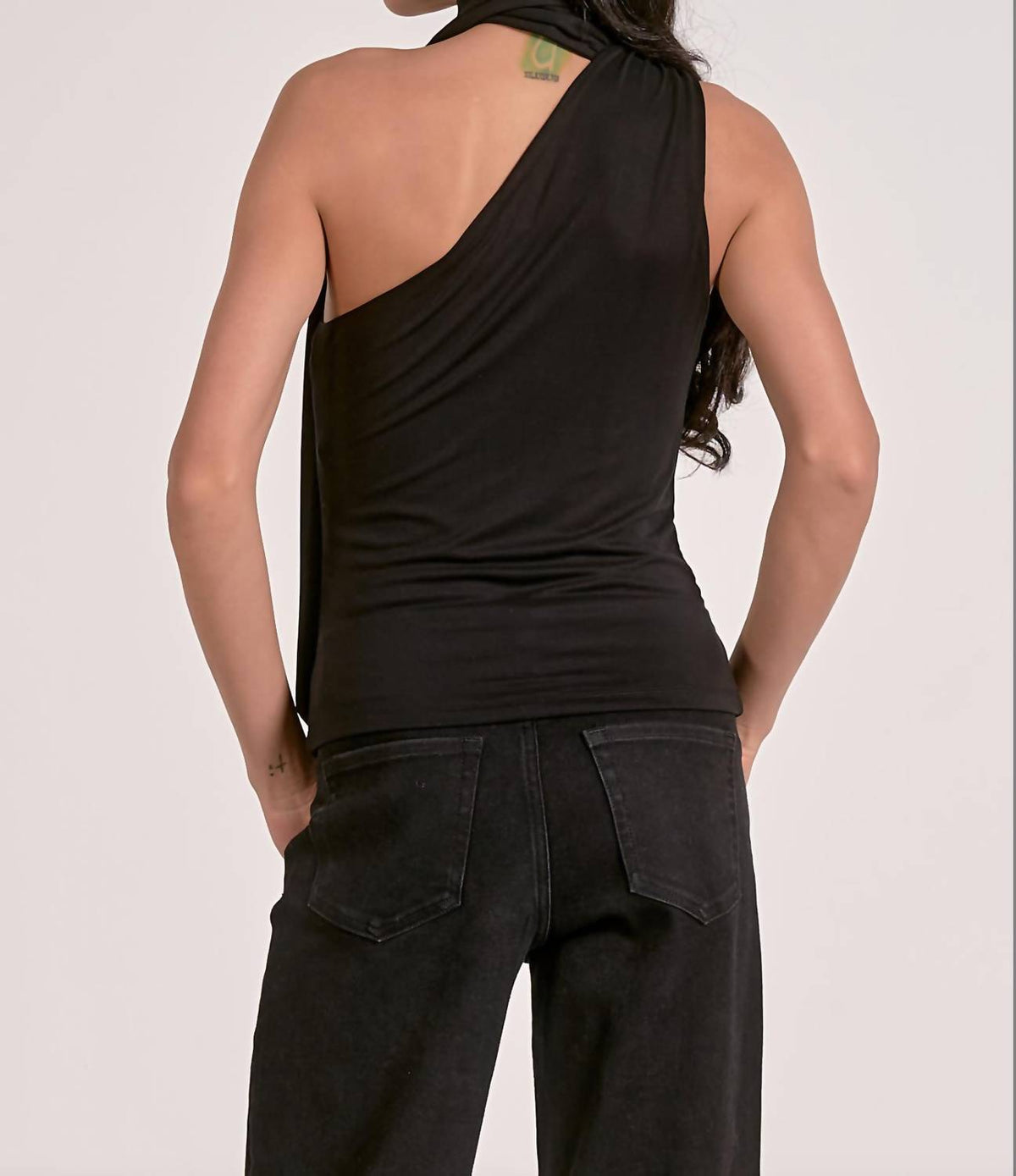Elan - Nicolas One Shoulder Sleeveless Wrap Top