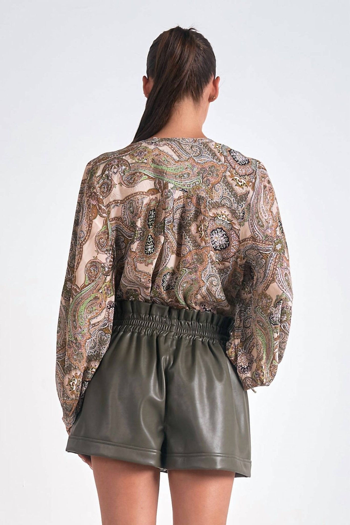 Elan - Paisley Print Blouse - beige - blouses - clothing