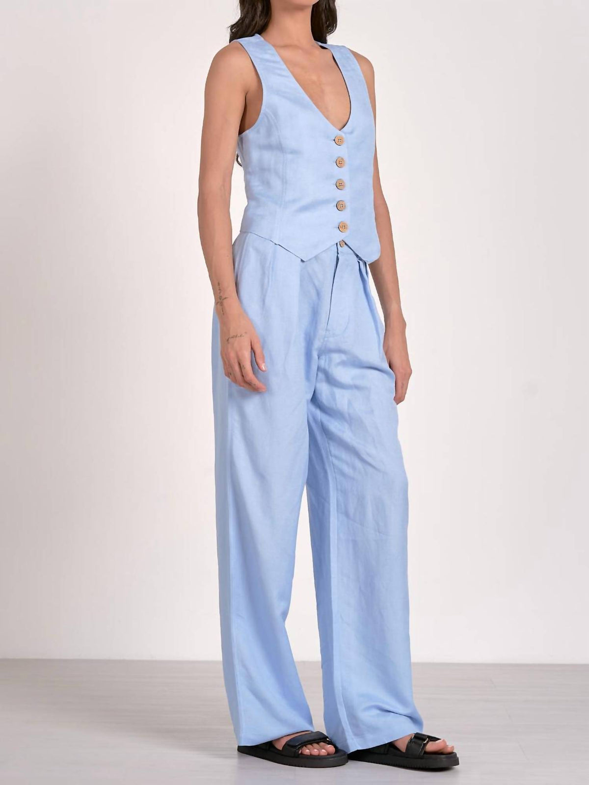 Elan - Pleated Linen Pant