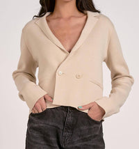 Elan - ROCKY BLAZER SWEATER - beige - clothing - polyester