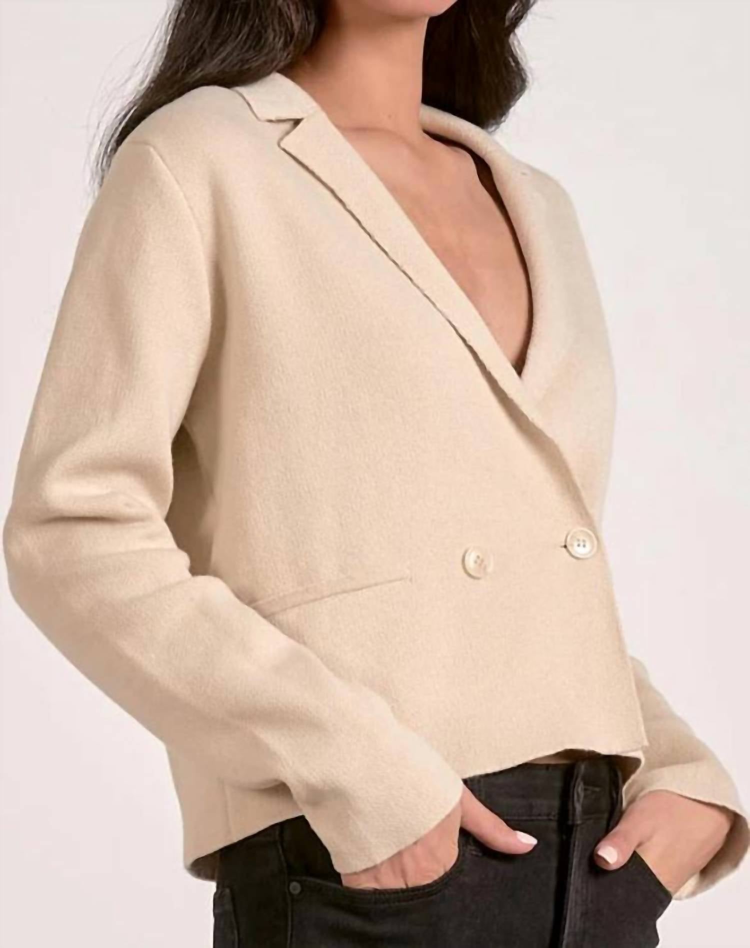 Elan - ROCKY BLAZER SWEATER - beige - clothing - polyester