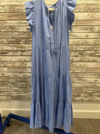 Elan - Ruffle Sleeve Maxi Dress - blue - clothing - dresses