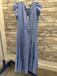 Elan - Ruffle Sleeve Maxi Dress - blue - clothing - dresses