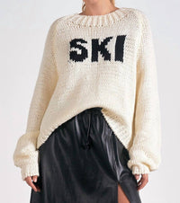 Elan - Ski Knit Crewneck Sweater - acrylic - beige - clothing