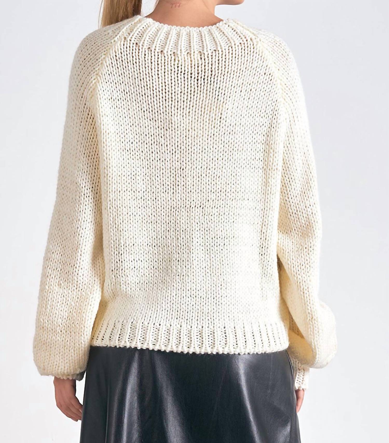 Elan - Ski Knit Crewneck Sweater - acrylic - beige - clothing