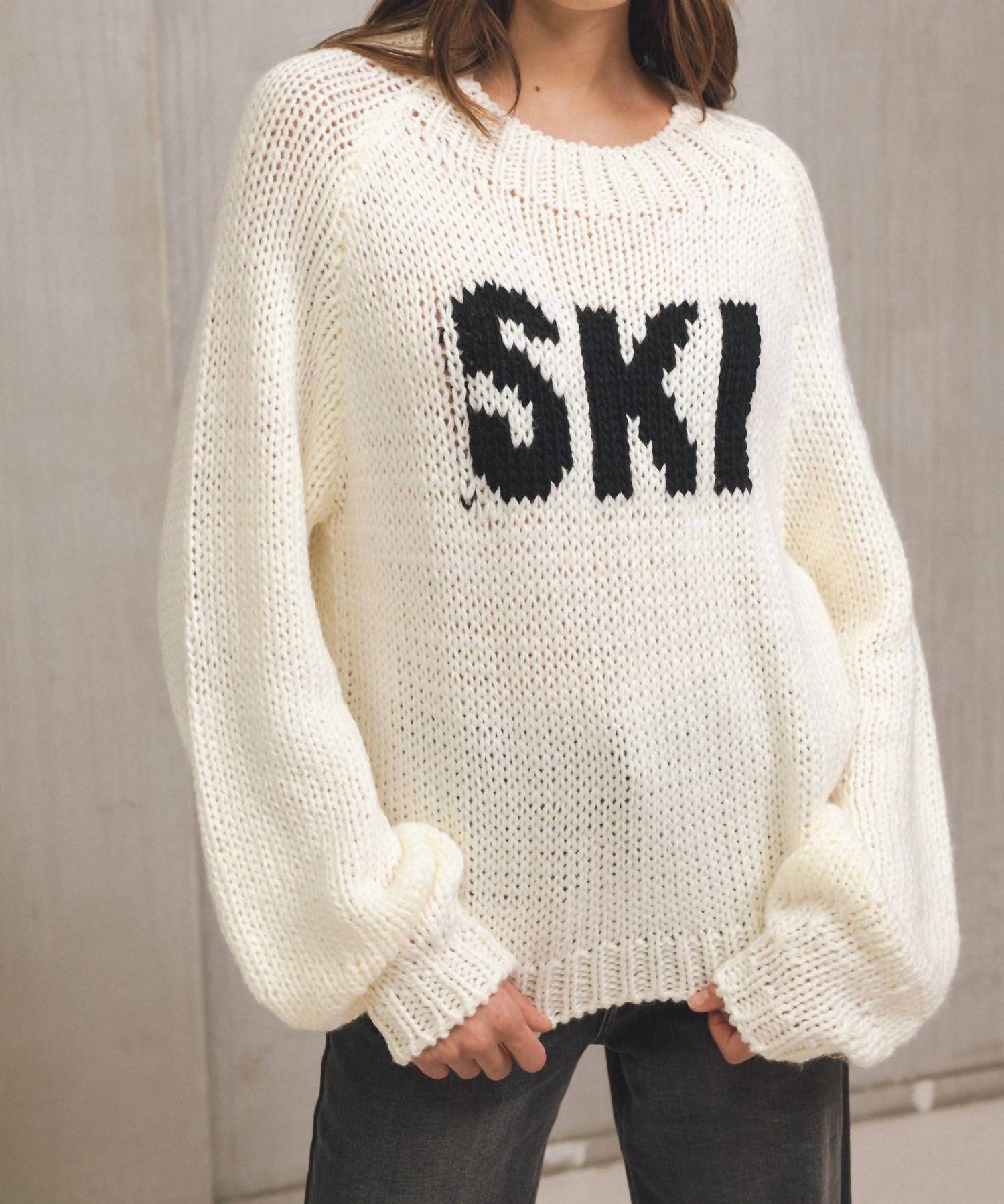 Elan - Ski Knit Crewneck Sweater - acrylic - beige - clothing
