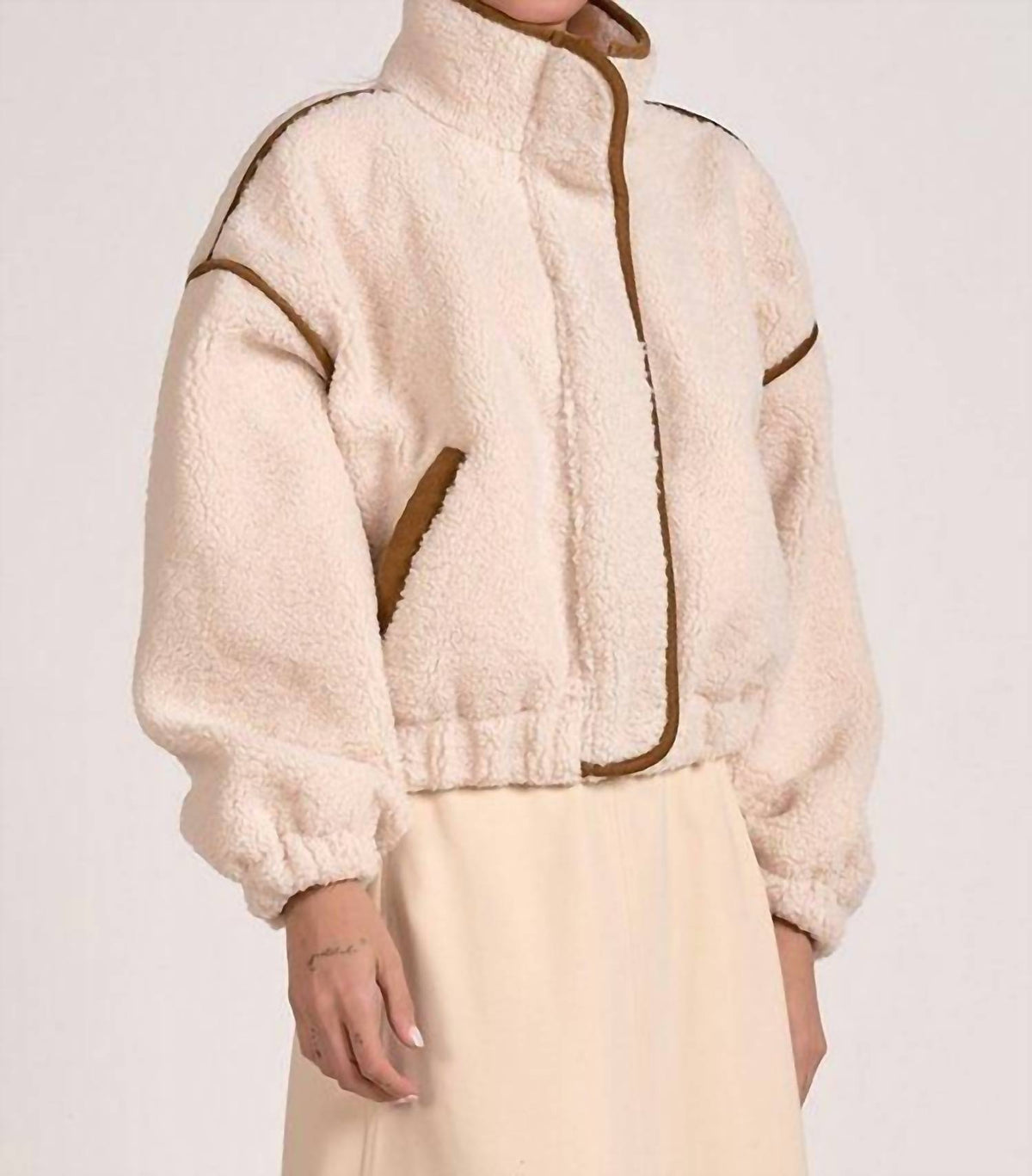 Elan - Slate Sherpa Cozy Jacket