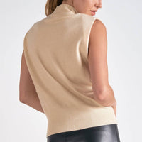 Elan - Sleeveless Mock Neck Sweater