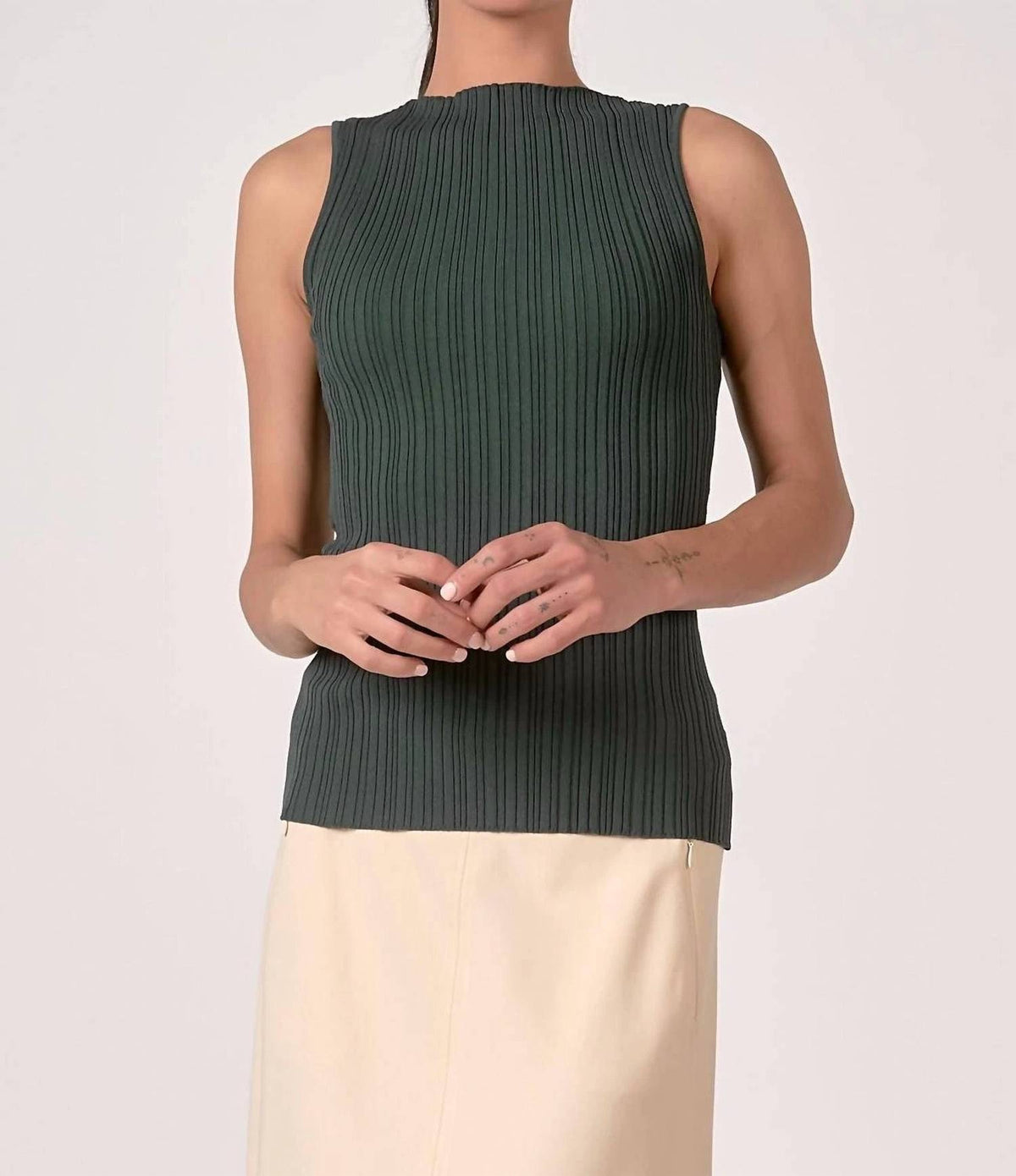 Elan - Sleevless Ribbed Sweater Tank