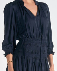 Elan - Tie Neck Dress - blue - clothing - dresses