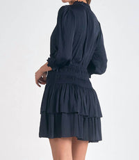 Elan - Tie Neck Dress - blue - clothing - dresses