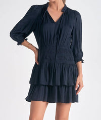 Elan - Tie Neck Dress - blue - clothing - dresses