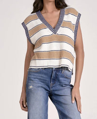 Elan - V Neck Striped Vest