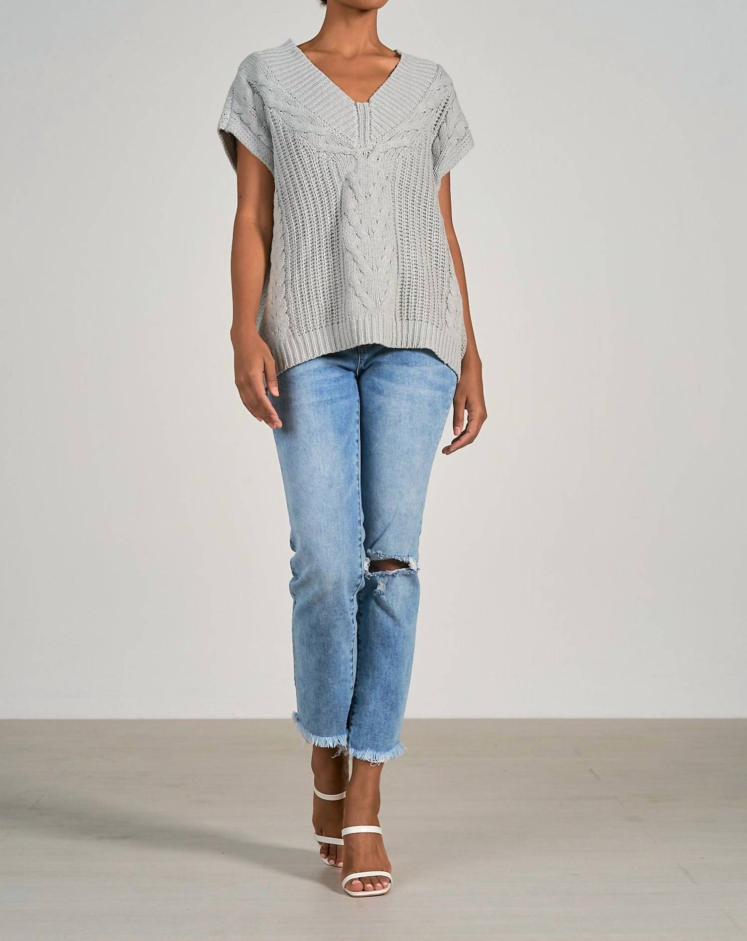 Elan - V - neck Sweater Vest - clothing - grey - jackets