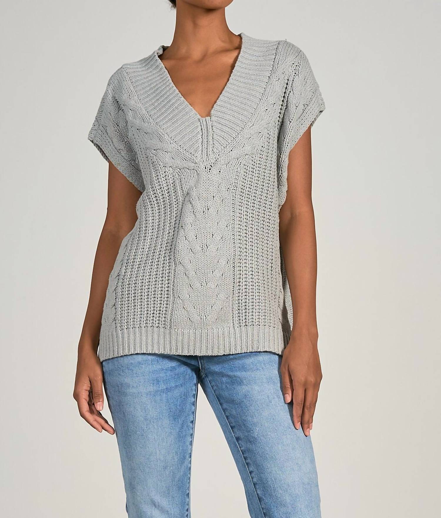 Elan - V - neck Sweater Vest - clothing - grey - jackets