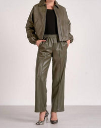 Elan - Vegan Leather Wide Leg Pants