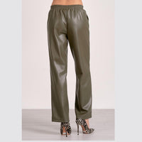 Elan - Vegan Leather Wide Leg Pants