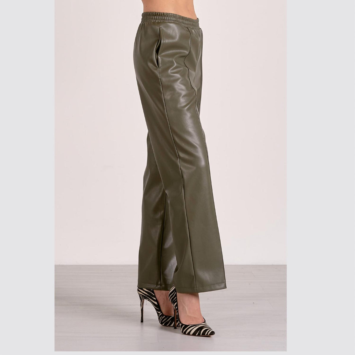 Elan - Vegan Leather Wide Leg Pants