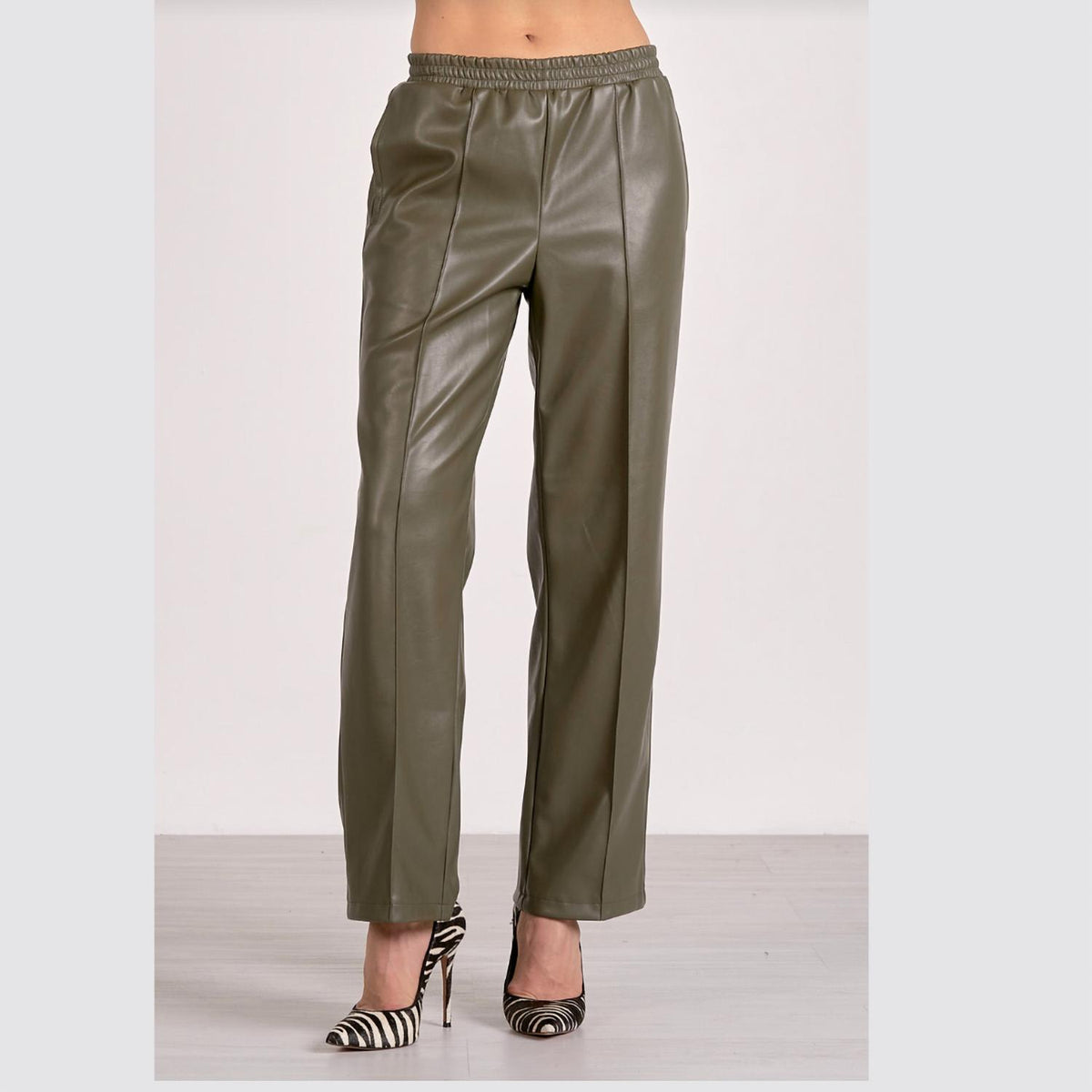 Elan - Vegan Leather Wide Leg Pants